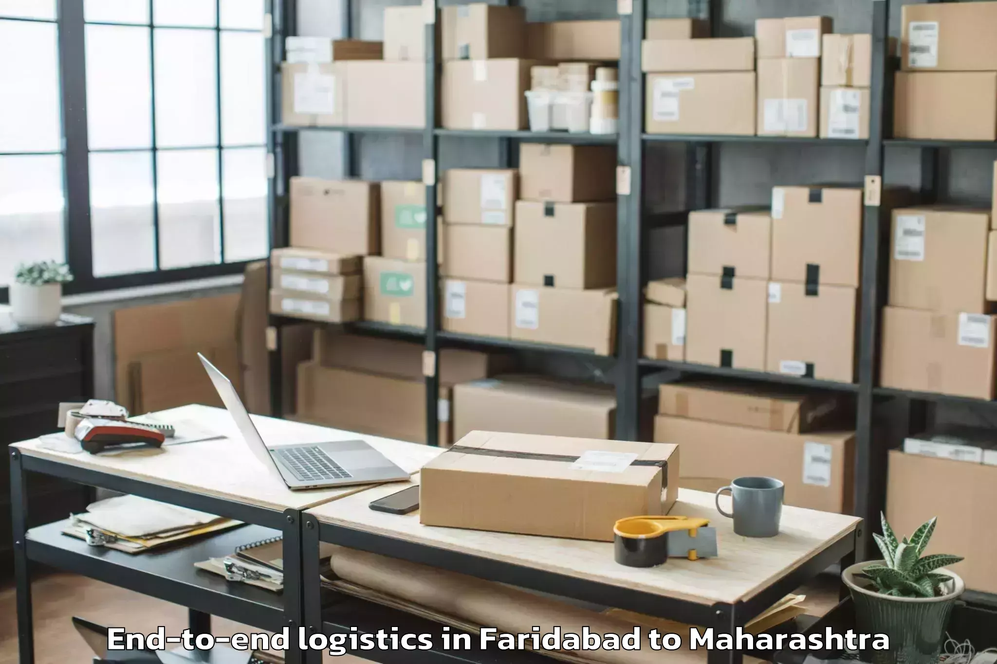 Book Faridabad to Korpana End To End Logistics Online